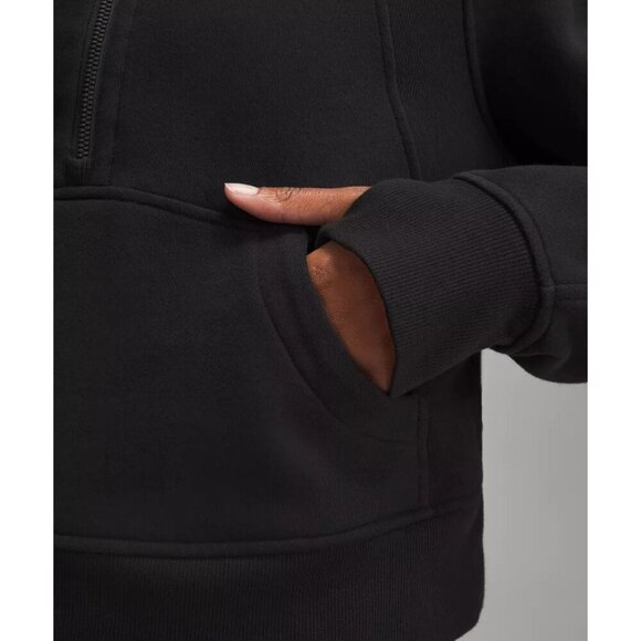 Scuba Oversized Funnel Neck Half Zip - Black - Picture 4 of 5